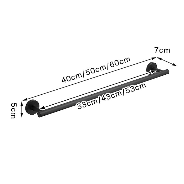 シンプルステンレスタオルハンガーブラック