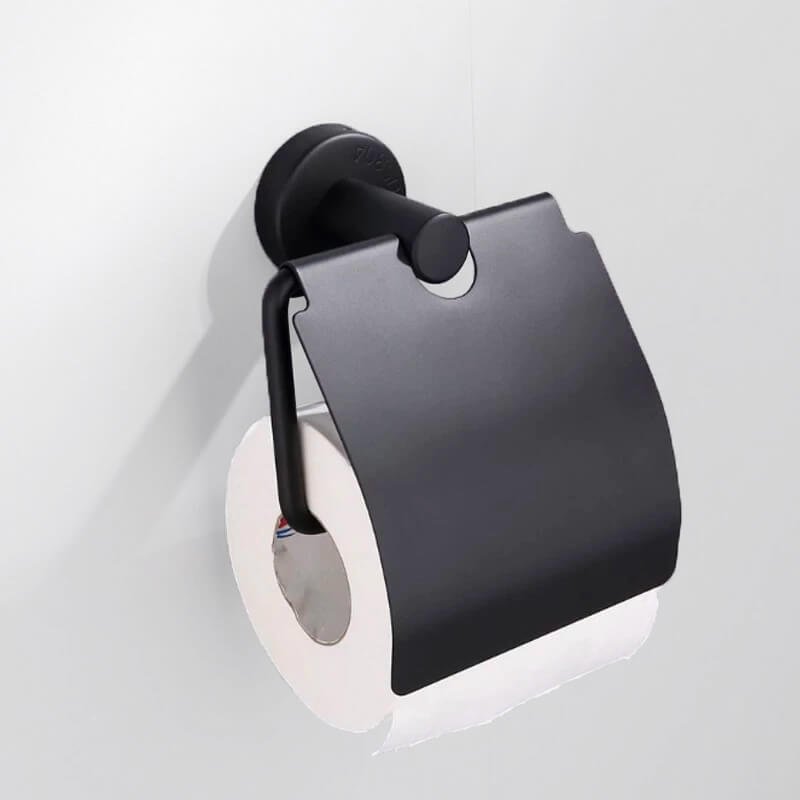 シンプルステンレストイレットペーパーホルダーブラック