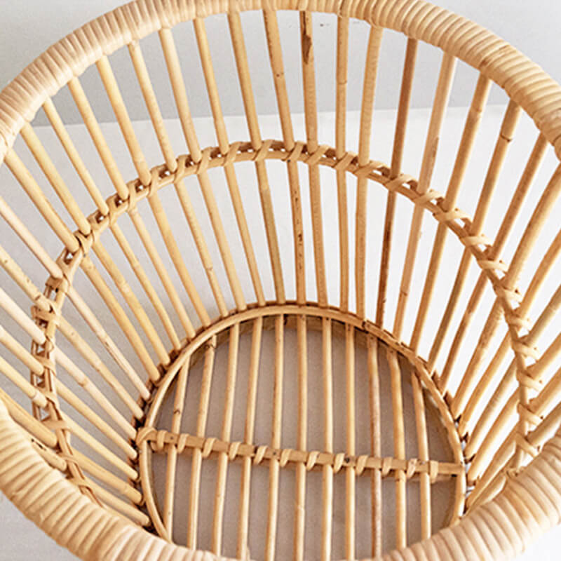 天然ラタンランドリーバスケット