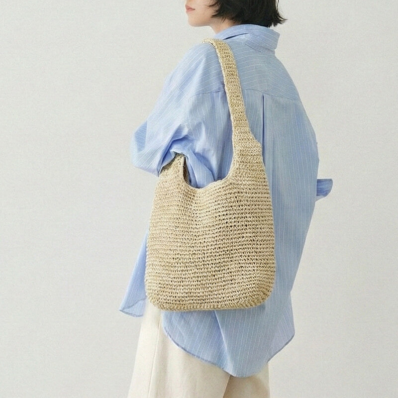 ナチュラルストローショルダーバッグ A4対応