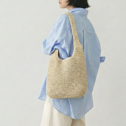 ナチュラルストローショルダーバッグ A4対応