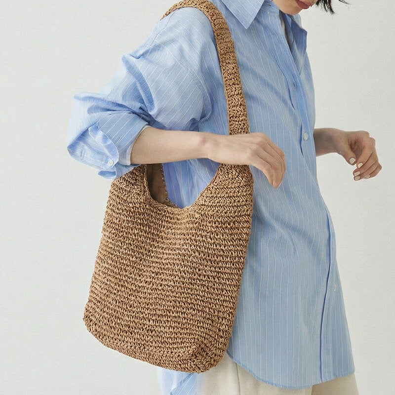 ナチュラルストローショルダーバッグ A4対応