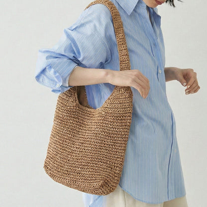 ナチュラルストローショルダーバッグ A4対応