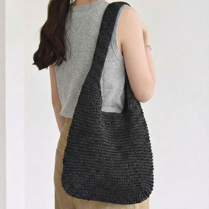 ナチュラルストローショルダーバッグ A4対応