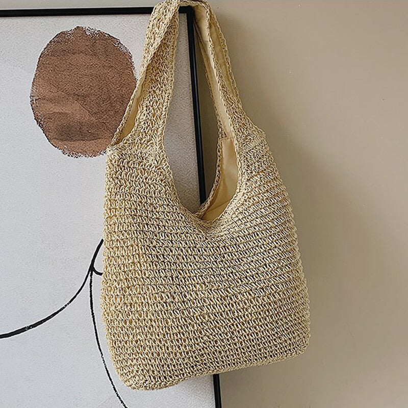 ナチュラルストローショルダーバッグ A4対応