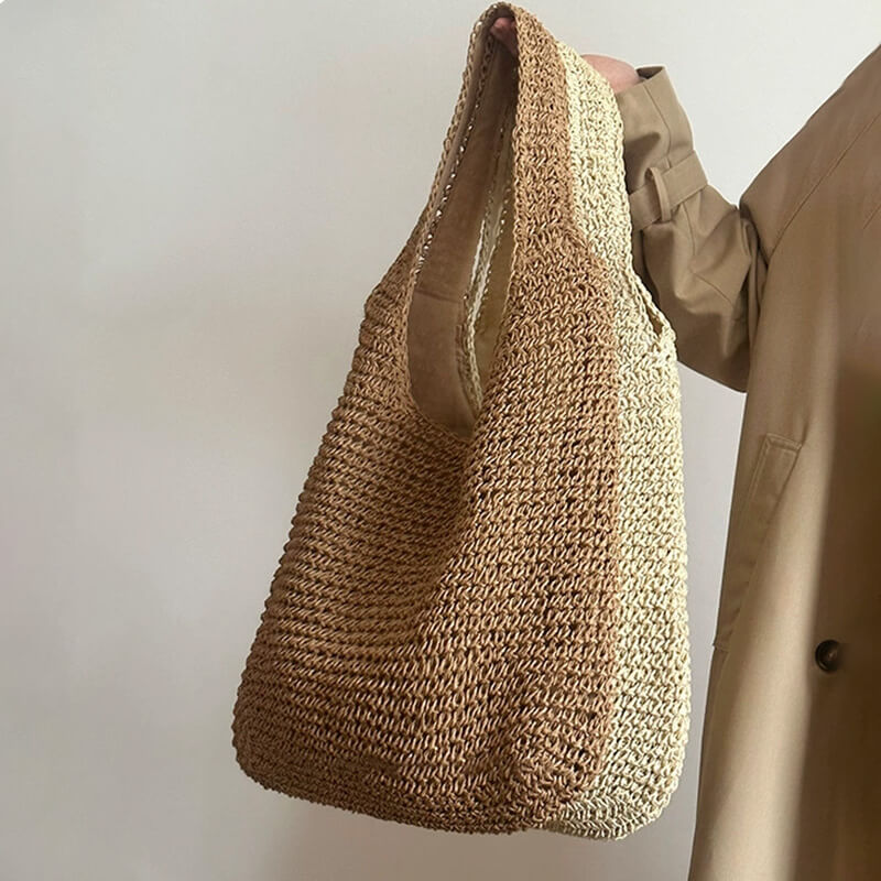 ナチュラルストローショルダーバッグ A4対応