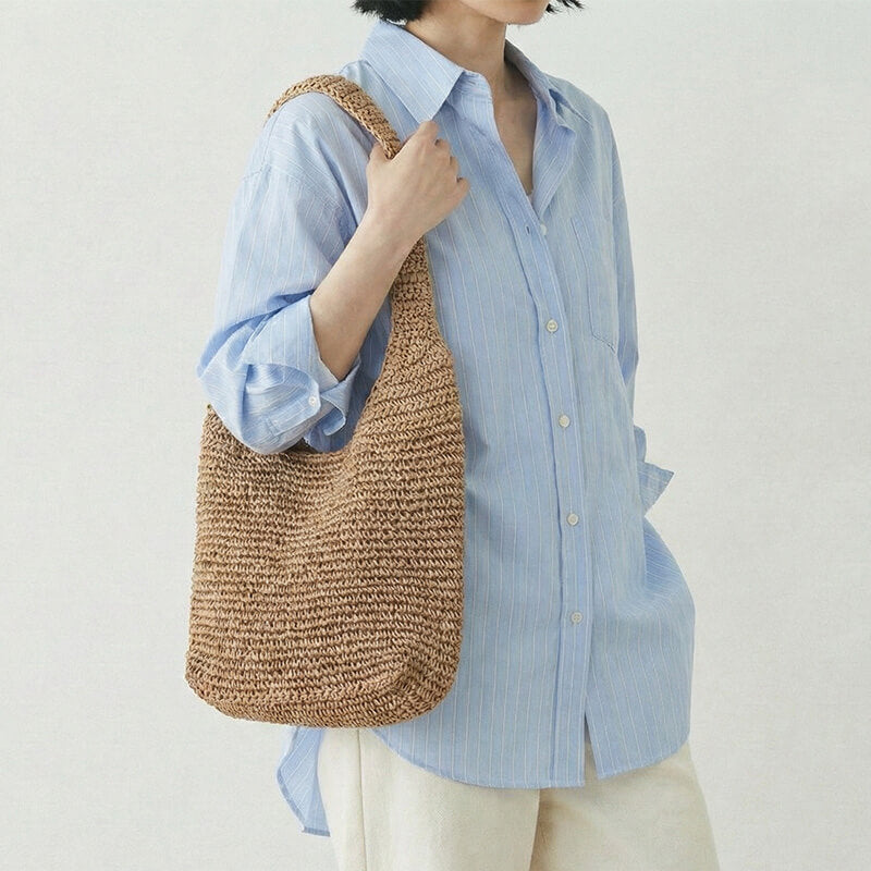 ナチュラルストローショルダーバッグ A4対応