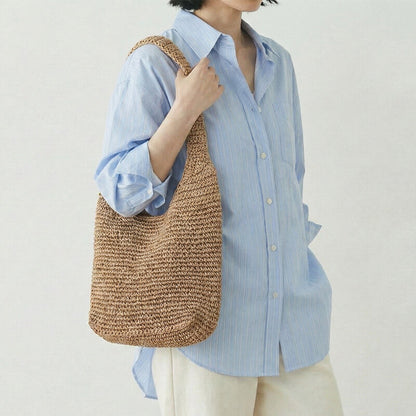 ナチュラルストローショルダーバッグ A4対応